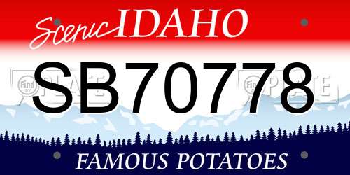 SB70778 Idaho License Plate