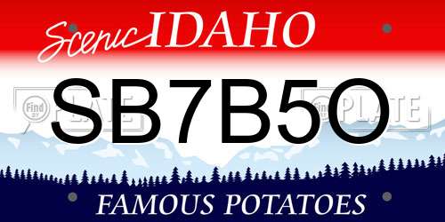 SB7B5O Idaho License Plate