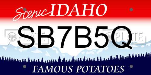 SB7B5Q Idaho License Plate