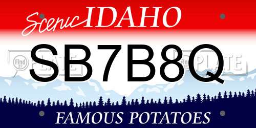 SB7B8Q Idaho License Plate