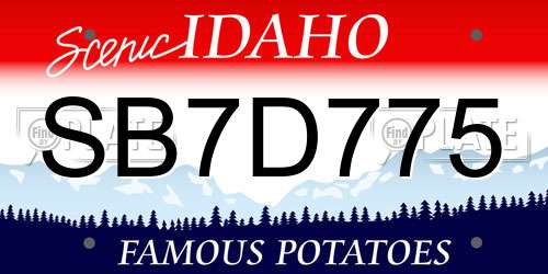 SB7D775 Idaho License Plate