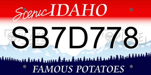 SB7D778 Idaho License Plate