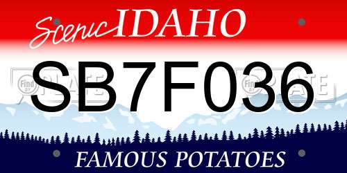 SB7F036 Idaho License Plate