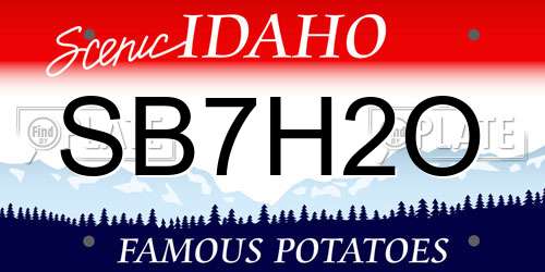 SB7H2O Idaho License Plate