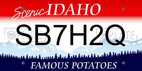 SB7H2Q Idaho License Plate