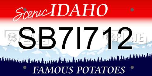 SB7I712 Idaho License Plate