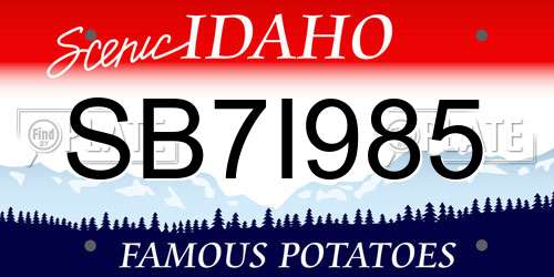 SB7I985 Idaho License Plate