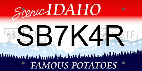 SB7K4R Idaho License Plate