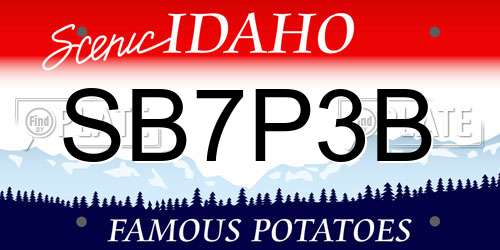 SB7P3B Idaho License Plate