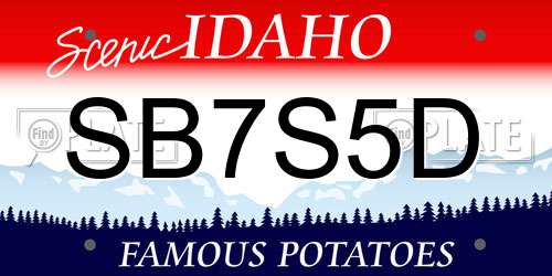 SB7S5D Idaho License Plate