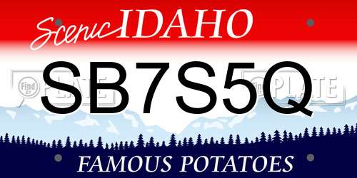 SB7S5Q Idaho License Plate