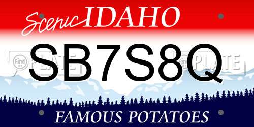 SB7S8Q Idaho License Plate