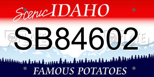 SB84602 Idaho License Plate