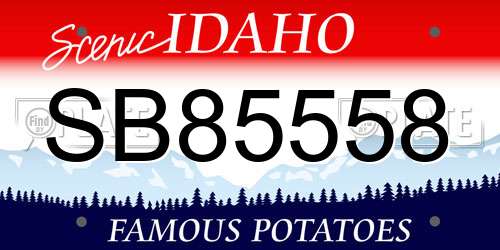 SB85558 Idaho License Plate