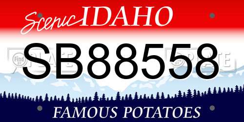 SB88558 Idaho License Plate