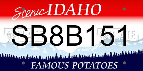 SB8B151 Idaho License Plate