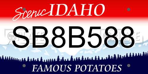 SB8B588 Idaho License Plate