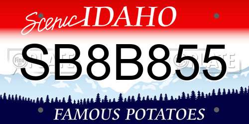 SB8B855 Idaho License Plate
