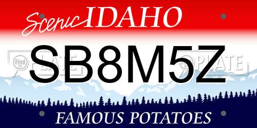 SB8M5Z Idaho License Plate