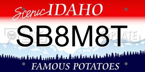 SB8M8T Idaho License Plate