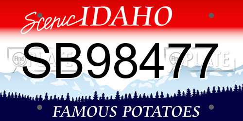 SB98477 Idaho License Plate
