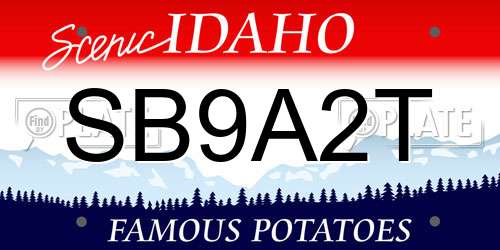 SB9A2T Idaho License Plate