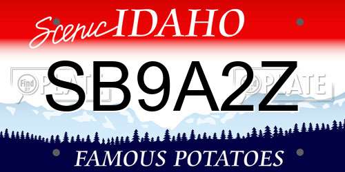 SB9A2Z Idaho License Plate