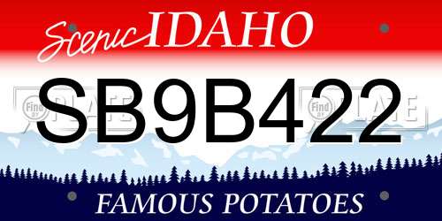 SB9B422 Idaho License Plate