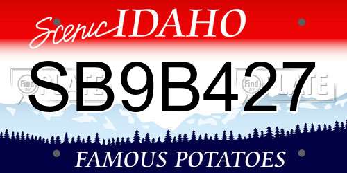SB9B427 Idaho License Plate