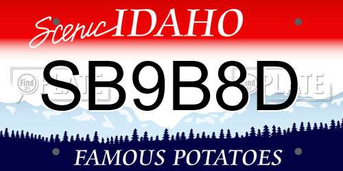 SB9B8D Idaho License Plate