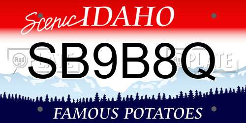 SB9B8Q Idaho License Plate