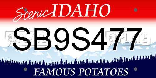 SB9S477 Idaho License Plate