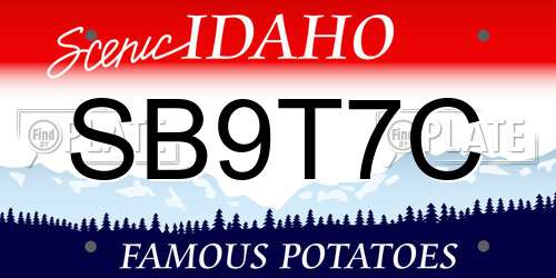 SB9T7C Idaho License Plate