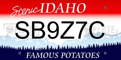 SB9Z7C Idaho License Plate