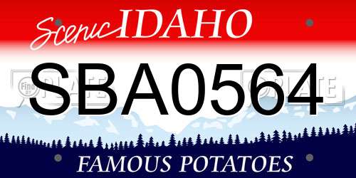 SBA0564 Idaho License Plate