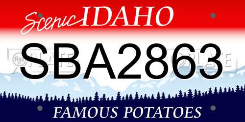SBA2863 Idaho License Plate