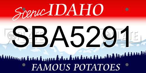 SBA5291 Idaho License Plate