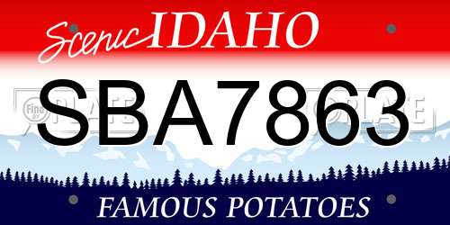 SBA7863 Idaho License Plate