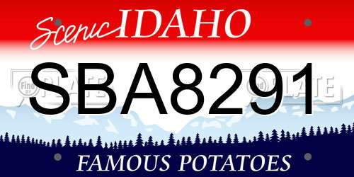 SBA8291 Idaho License Plate