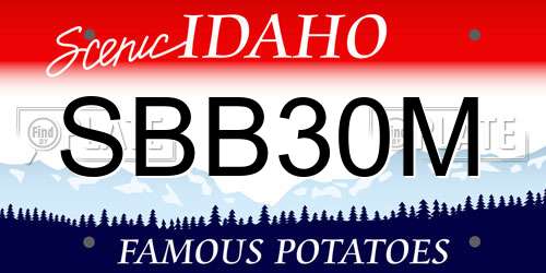 SBB30M Idaho License Plate