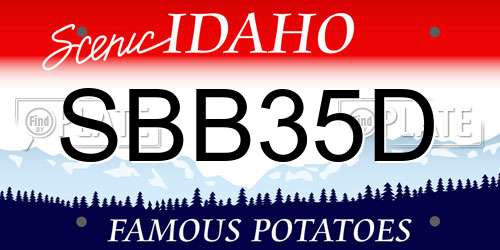 SBB35D Idaho License Plate