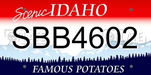 SBB4602 Idaho License Plate