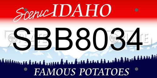 SBB8034 Idaho License Plate