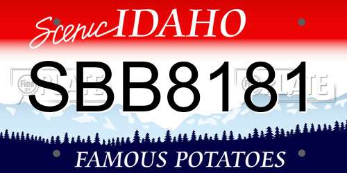 SBB8181 Idaho License Plate