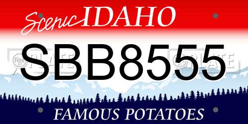 SBB8555 Idaho License Plate