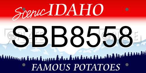 SBB8558 Idaho License Plate