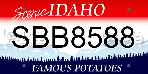 SBB8588 Idaho License Plate