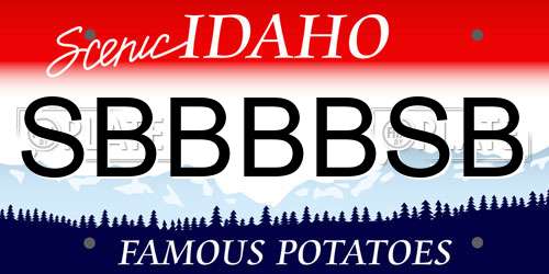 SBBBBSB Idaho License Plate