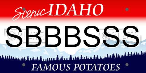 SBBBSSS Idaho License Plate