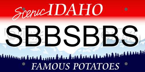 SBBSBBS Idaho License Plate